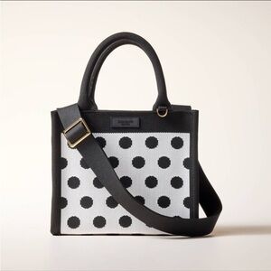 Kate Spade NY Target Polka Dot Knit Crossbody Bag Purse Tote Black & White NWT
